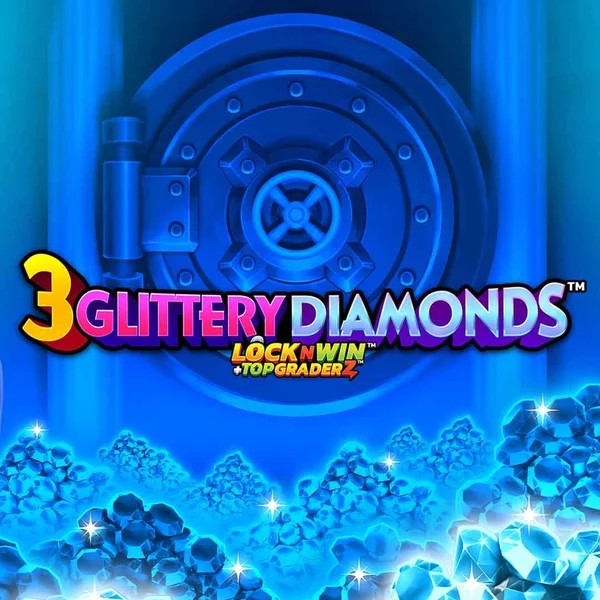 3 Glittery Diamonds online game logo by PearFiction Studios on posidokazino.com