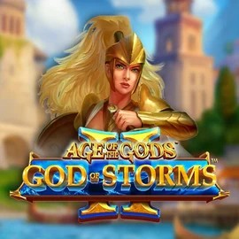 Age Of The Gods: God Of Storms 2 slot logo by Playtech at Posido Casino
